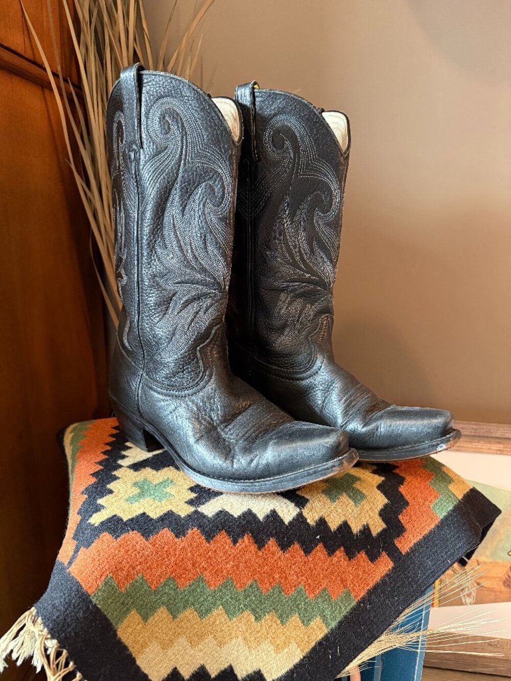Men's Durango Black Cowboy Boots 9.5